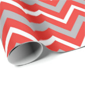 Zig Zag Lines Red White Gray Creative Stripes ラッピングペーパー (ロールコーナー)
