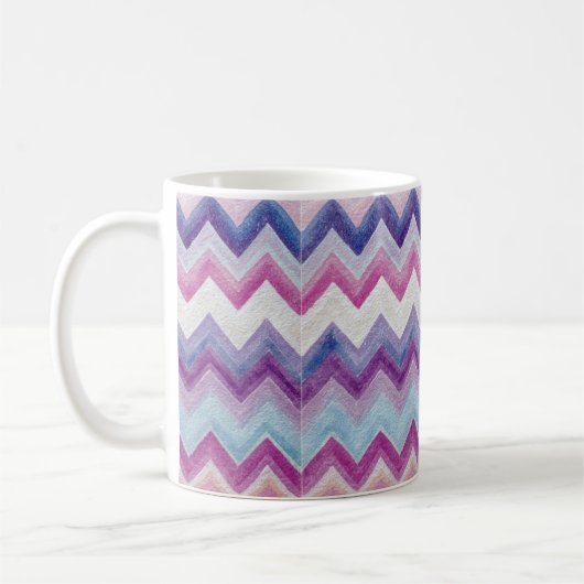 Zig Zag Pastel Multicolors コーヒーマグカップ (左)