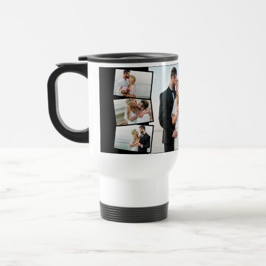 Zigg Montage結婚との7枚のフォトコラージュ トラベルマグ (左)