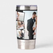 Zigg Montage結婚との7枚のフォトコラージュ 保温保冷タンブラー (正面)