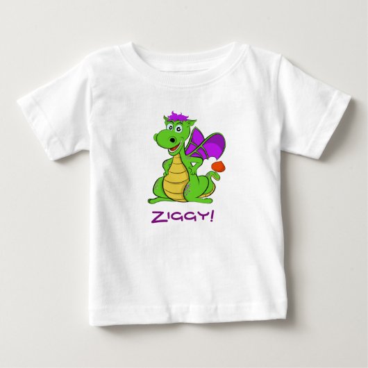 ZiggyのドラゴンのTシャツ ベビーTシャツ (正面)