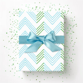 Ziggy Chevron in Green and Aqua ラッピングペーパー
