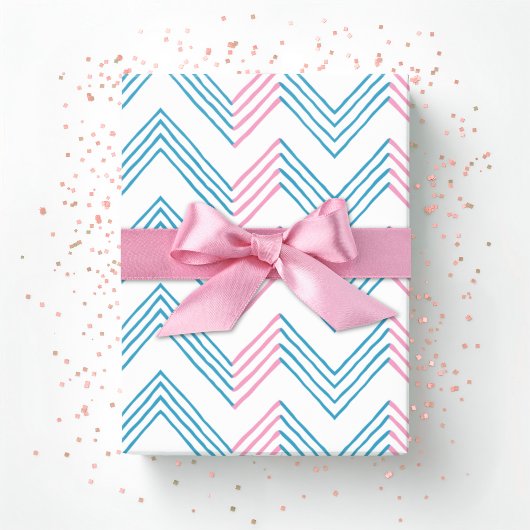 Ziggy Chevron in Pink and Aqua ラッピングペーパー