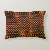 ZigZag三角形と幾何学的なオレンジ色からセピア色 アクセントクッション (正面)