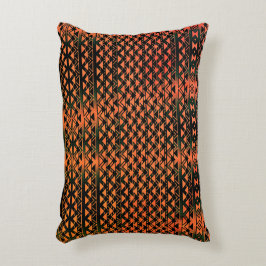 ZigZag三角形と幾何学的なオレンジ色からセピア色 アクセントクッション