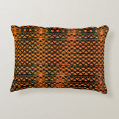 ZigZag三角形と幾何学的なオレンジ色からセピア色 アクセントクッション (裏面)