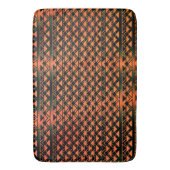 ZigZag三角形と幾何学的なオレンジ色からセピア色 バスマット (正面縦)