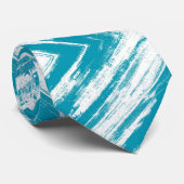 Zigzag Blue Paintbrush Pattern ネクタイ (ロール)