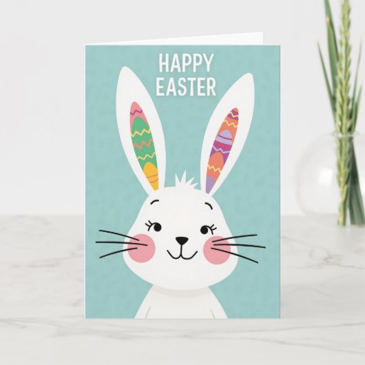 Zigzag Easter Bunny Pattern Card カード (正面)