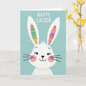 Zigzag Easter Bunny Pattern Card カード (黄色い花)