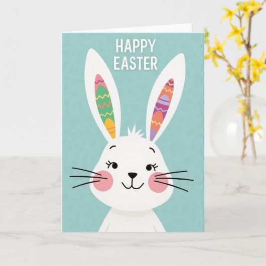 Zigzag Easter Bunny Pattern Card カード (黄色い花)