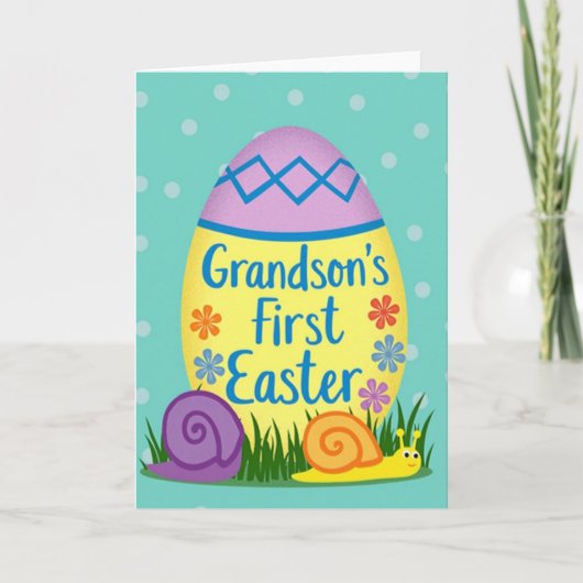 Zigzag Easter Grandson Card カード (正面)