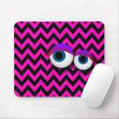 ZigZag eye Monster pad : pink マウスパッド (マウス)