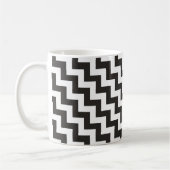 Zigzags Ringer Mug、黒と白の山形 マグカップ (左)