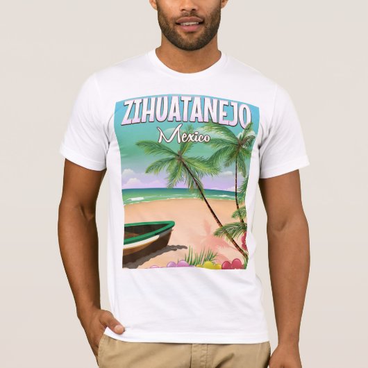Zihuatanejoメキシコビーチバケーションポスター Tシャツ (正面)