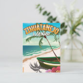 Zihuatanejoメキシコ旅行ポスター ポストカード (スタンド正面)
