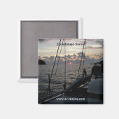 Zihuatanejo Sunset from Moira in anchorage マグネット (正面/裏面)