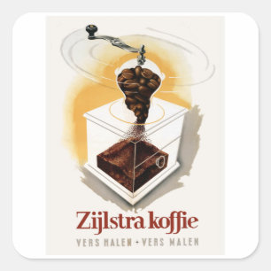 Zijlstra koffie -ヴィンテージコーヒー広告 スクエアシール