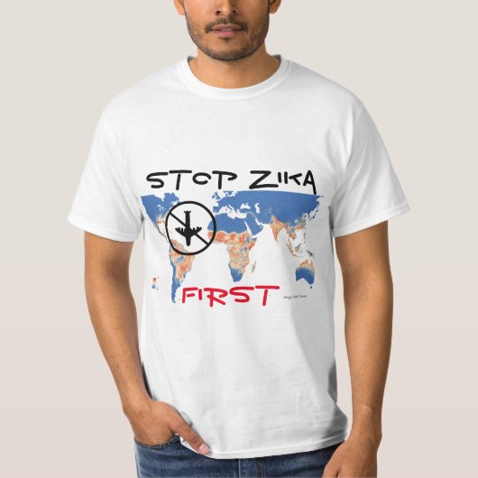 Zika First Shirt ストップ by RoseWrites Tシャツ (正面)