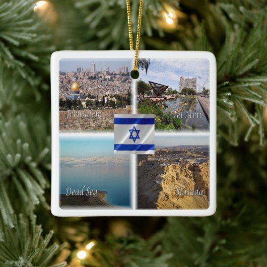 zIL006 TEL AVIVエルサレム，イスラエル， セラミックオーナメント (ツリー)