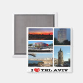 zIL007 i love TEL AVIV, Israel Middle East,冷蔵庫 マグネット (正面/裏面)