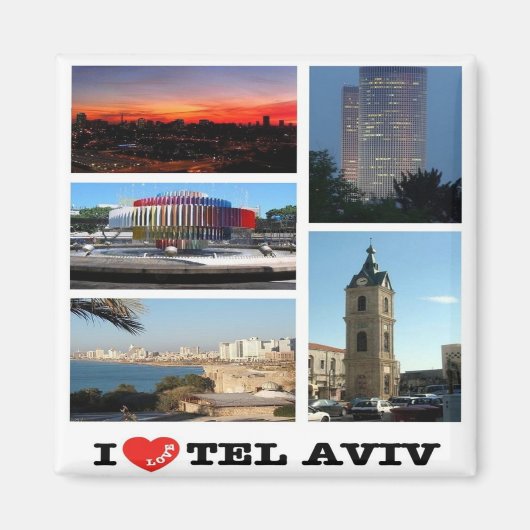 zIL007 i love TEL AVIV, Israel Middle East,冷蔵庫 マグネット (正面)