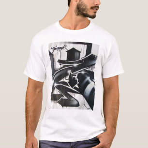 ZIMAD白黒SPRAYPAINT GRAFFIT ZのTシャツ Tシャツ