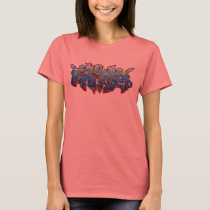 ZIMAD青いWILDSTYLEの落書きのワイシャツ Tシャツ