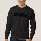 Zimbabwe Black Text Apparel スウェットシャツ (正面)