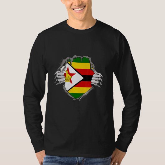 Zimbabwe flag tシャツ (正面)