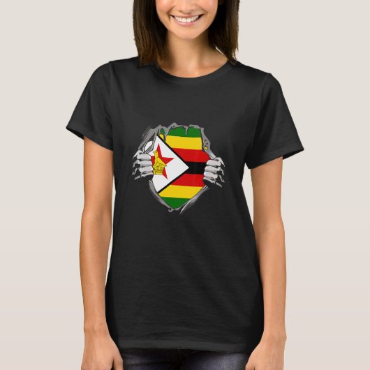 Zimbabwe flag tシャツ (正面)