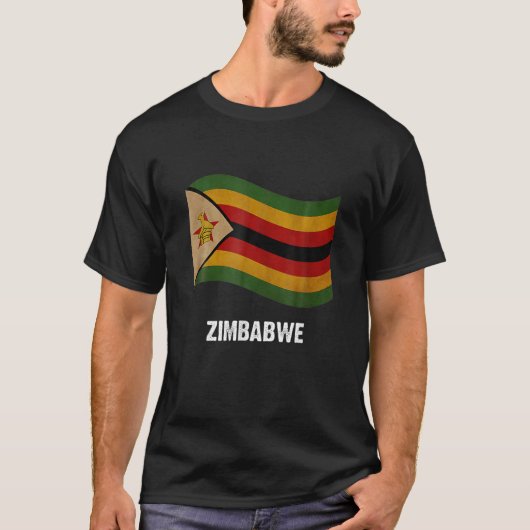 Zimbabwe Flag Vintage Zimbabwean Pride Tシャツ (正面)