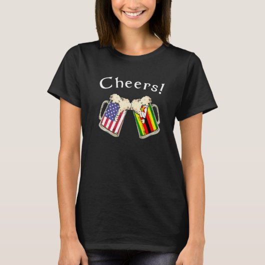 Zimbabwean American Patriot Grown Country Cheers B Tシャツ (正面)