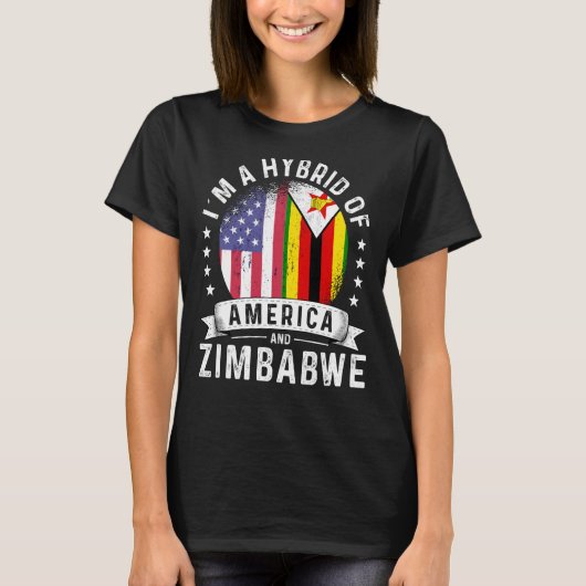 Zimbabwean American Patriot Grown Flag Humor Tシャツ (正面)