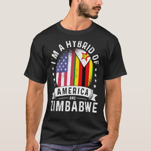 Zimbabwean American Patriot Grown Flag Humor Tシャツ (正面)