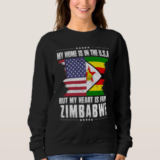 Zimbabwean American Patriot Grown Proud Home Heart スウェットシャツ