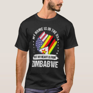 Zimbabwean American Patriot Grown Proud My Heart i Tシャツ