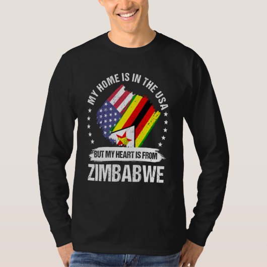 Zimbabwean American Patriot Grown Proud My Heart i Tシャツ (正面)