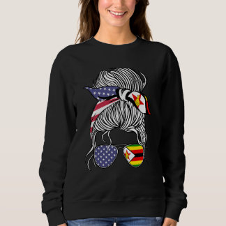 Zimbabwean American Patriot Grown Proud Women Girl スウェットシャツ