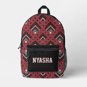 Zimbabwean Traditional Jira reRetso African  プリントバックパック (正面)
