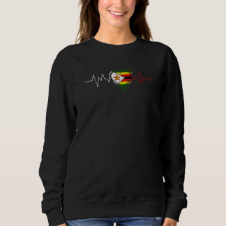 Zimbabweans Heartbeat Zimbabwe Flag Mens Womens Ki スウェットシャツ