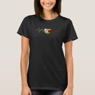 Zimbabweans Heartbeat Zimbabwe Flag Mens Womens Ki Tシャツ