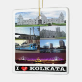 zIN004 KOLKATA、インド、アジア、 セラミックオーナメント (左)