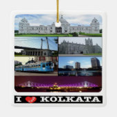 zIN004 KOLKATA、インド、アジア、 セラミックオーナメント (裏面)