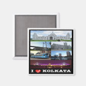zIN004 KOLKATA、インド、アジア、冷蔵庫 マグネット (正面/裏面)
