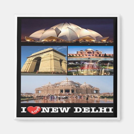 zIN005 i love NEW DELHI，インド，アジア，冷蔵庫 マグネット (正面)
