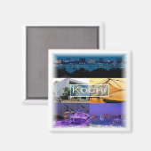 zIN007高知、インド、アジア、冷蔵庫 マグネット (正面/裏面)