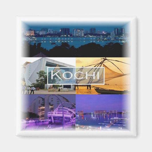 zIN007高知、インド、アジア、冷蔵庫 マグネット (正面)