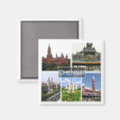 zIN012 CHENNAI MADRAS，インド，アジア，冷蔵庫 マグネット (正面/裏面)