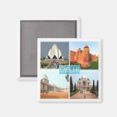 zIN013 DELHI、インド、アジア、冷蔵庫 マグネット (正面/裏面)